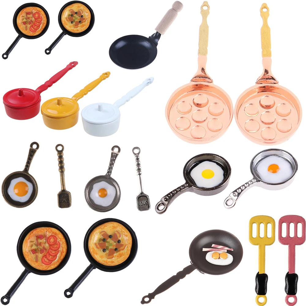 Миниатюрная Мини Сковорода для кукольного домика сковорода жарки яиц кухонные