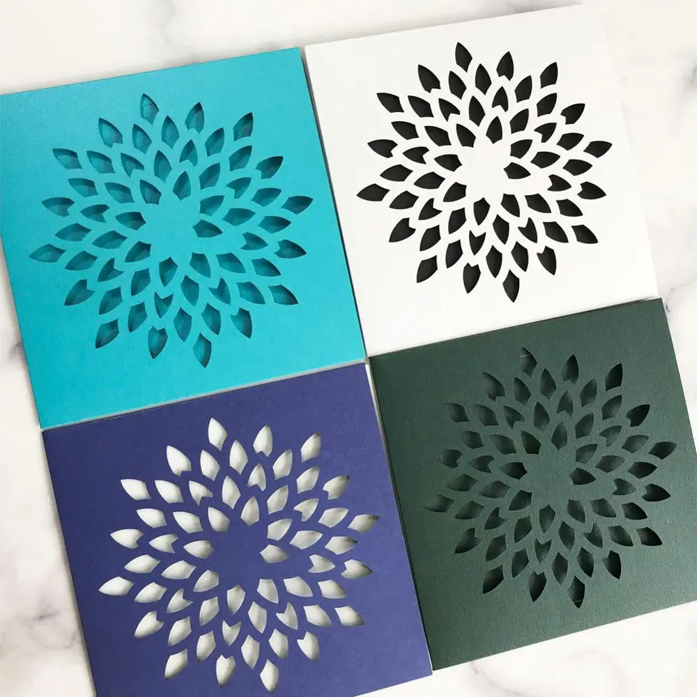 

50PCS Free Shipping Wedding Invitation Card Unique Square Laser Cutout Custom White Blue with Multi-colors