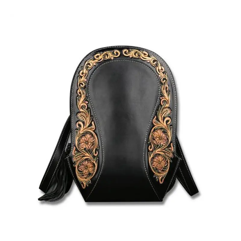 

Specially Designer Luxury Backpack Retro Handmade Leather Carving Women Bag First Layer Cowhide Travel Bagpack