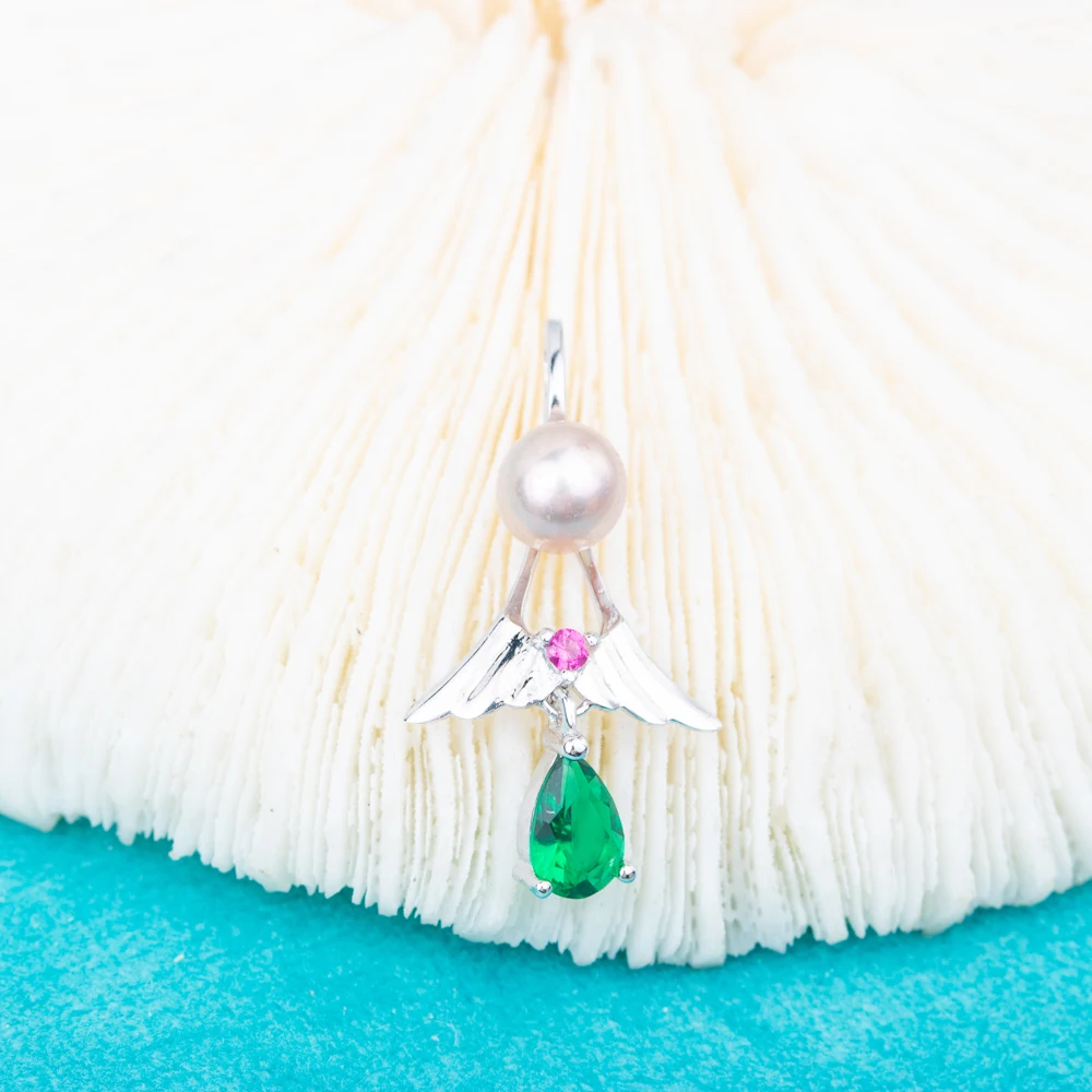 

P010903 Vermeerjewelry реальные 925 пробы серебряная подвеска для 8-9 мм круглые бусины жемчугом или камнем без цепи