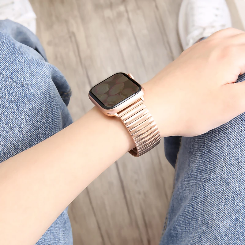 

Elastic Watch Band for Apple Watch Accessories Bracelet for Apple Watch 5 Band 40mm 44mm 42mm 38mm Series 6 4 3 Expansion Strap