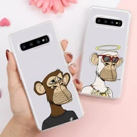 boring monkey club phone case transparent for samsung galaxy a s note 9 10 51 50 71 70 80 20 21 30s ultra plus