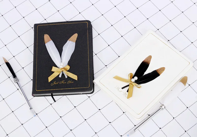 Креативный набор перьев для ноутбука перламутровый бант блокнот ручка