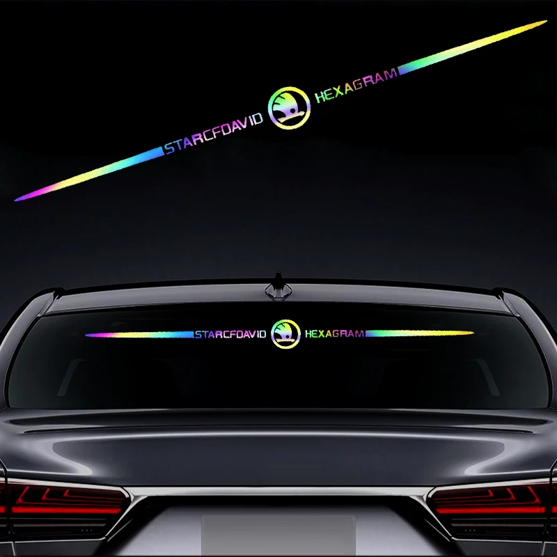Светоотражающая наклейка на переднее и заднее стекло автомобиля для Skoda Fabia 2 Superb Octavia 2 3 Kodiaq Yeti Karoq Citigo Felicia Kamiq Rapid