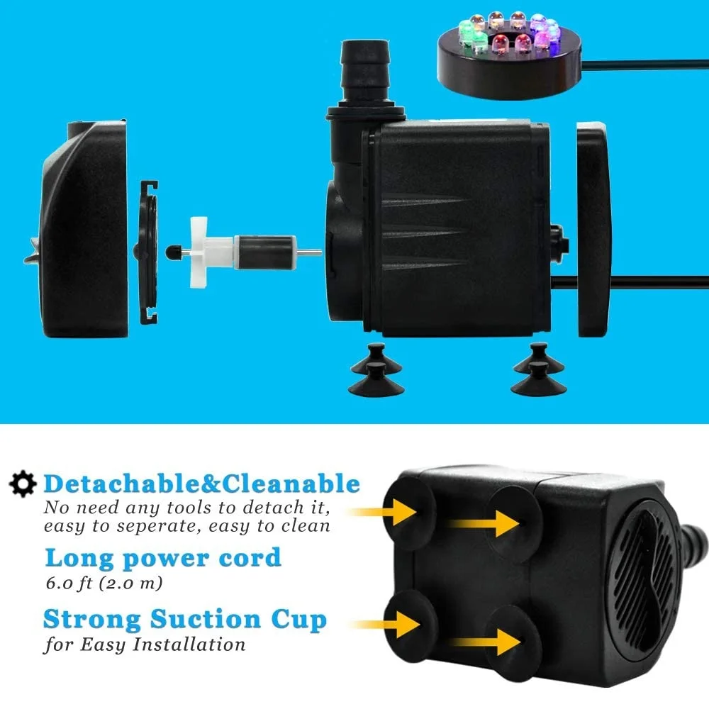 Новый светодиодный водяной насос фонтан погружной аквариум для аквариума
