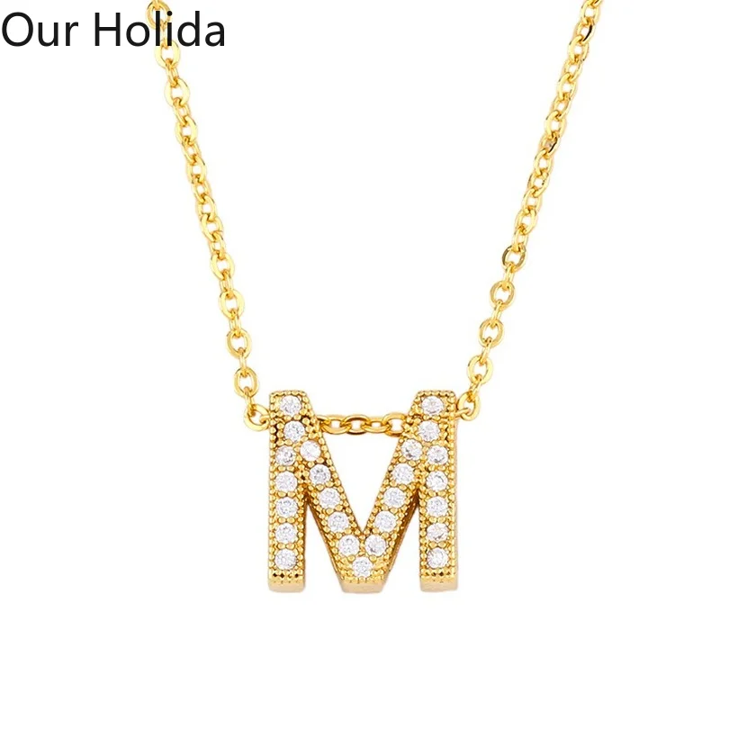 Оптовая продажа ювелирные изделия циркониевое ожерелье с 26 буквами