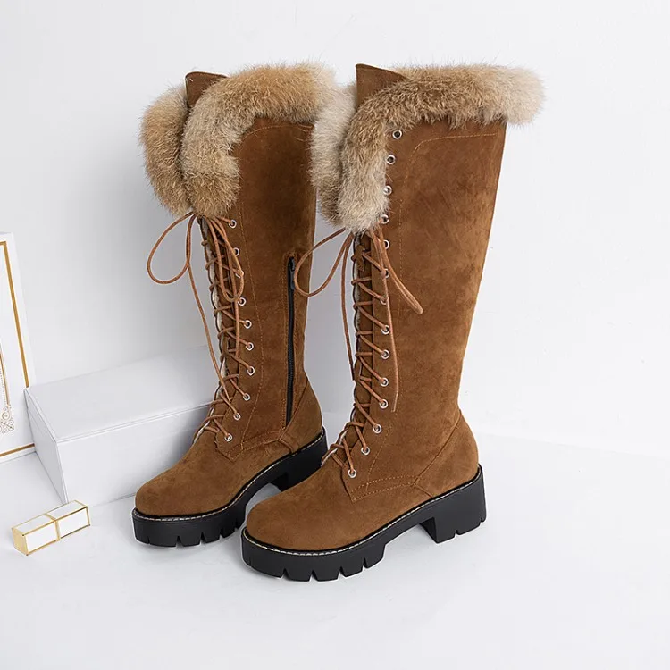 Ботинки женские зимние на шнуровке ботинки с молнией сбоку толстой подошве