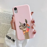 kawaii cute llama alpaca animals cartoon phone case for iphone 13 12 11 pro max x xs max xr 7 8 6 6s plus couples tpu cases capa