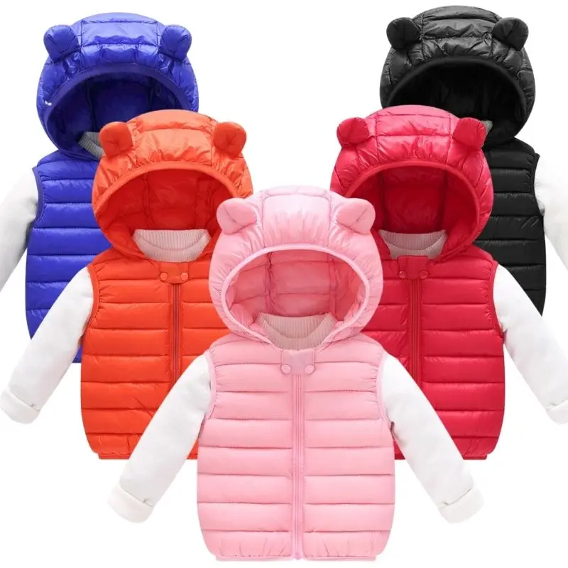 

Infants Girls Vests Autumn Newest Kids Waistcoat Outerwear Winter Coats Baby Clothes Neonatal Warm Clothing Down Cotton Vest