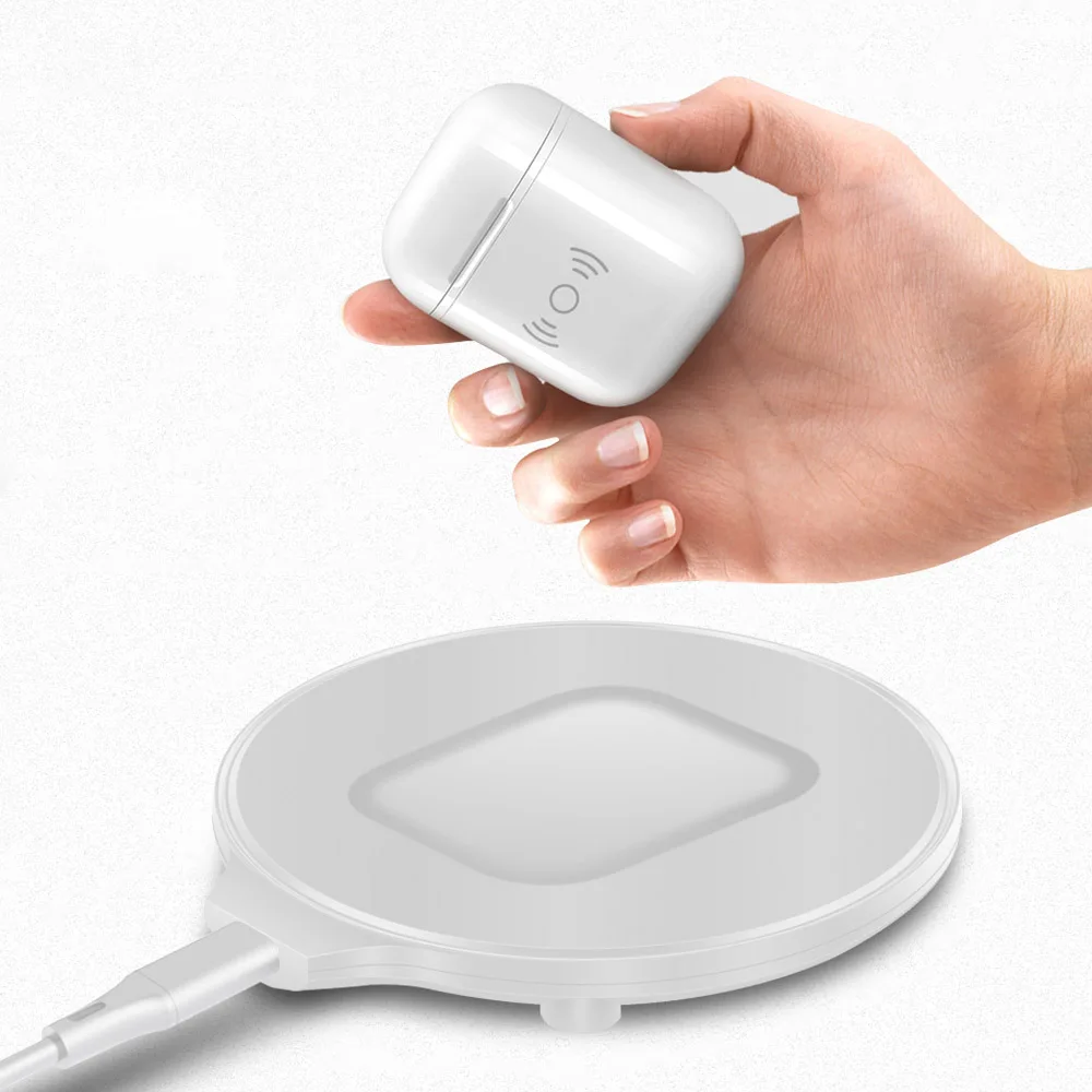 FDGAO Qi Беспроводное зарядное устройство для AirPods 2 airpods pro для samsung Galaxy Buds bluetooth-гарнитура зарядное устройство для наушников зарядная станция