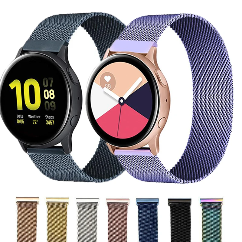

Магнитный ремешок 20 мм, 22 мм для Samsung Active 2 40/44 мм Gear S3 Frontier, браслет Huawei GT/GT2/2e/Pro Galaxy watch 3/45/42 мм