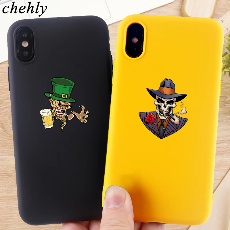 Классный Чехол для мобильного телефона с черепом IPhone 6s 7 8 11 Plus Pro X XS MAX XR забавные