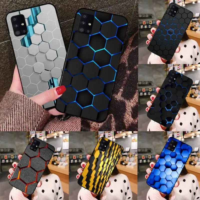 

Hexagonal lattice Phone Case black For Samsung galaxy S 21 20 10 8 A 51 71 50 21s 70 40 20 20e note 10 plus Ultra 5g fe