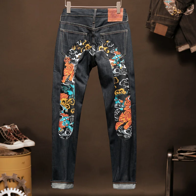 2021 прилив бренд новые модные повседневные мужские джинсы Одежда высшего