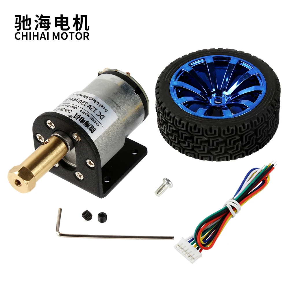 Мотор ChiHai CHR-GM37-520ABHL металлическое колесо 60 мм с кодировщиком 12 В для Arduino Rasbperry Pie