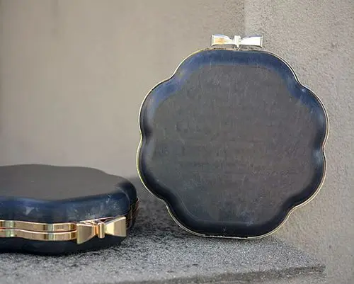 Металлическая оправа круглая для кошелька Серебристая или золотистая с черным