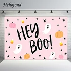 Mehofond розовый фон для фотосъемки новорожденных вечеринок с изображением призрака Хэллоуина девочки дня рождения