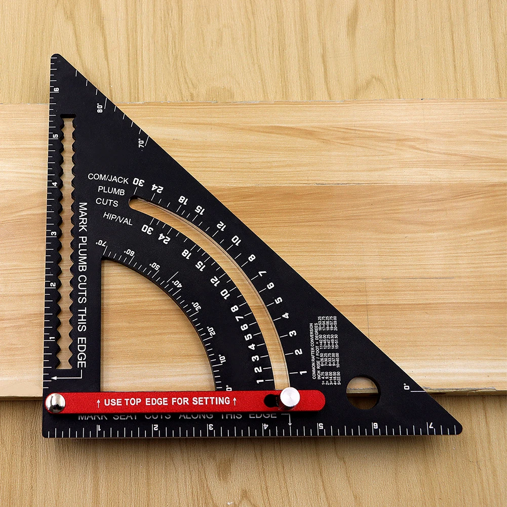 

Practical Triangle Ruler Aluminum Alloy Metric Angle Protractor Positioning Angle Marking Woodworking Tool Measuring Gauges