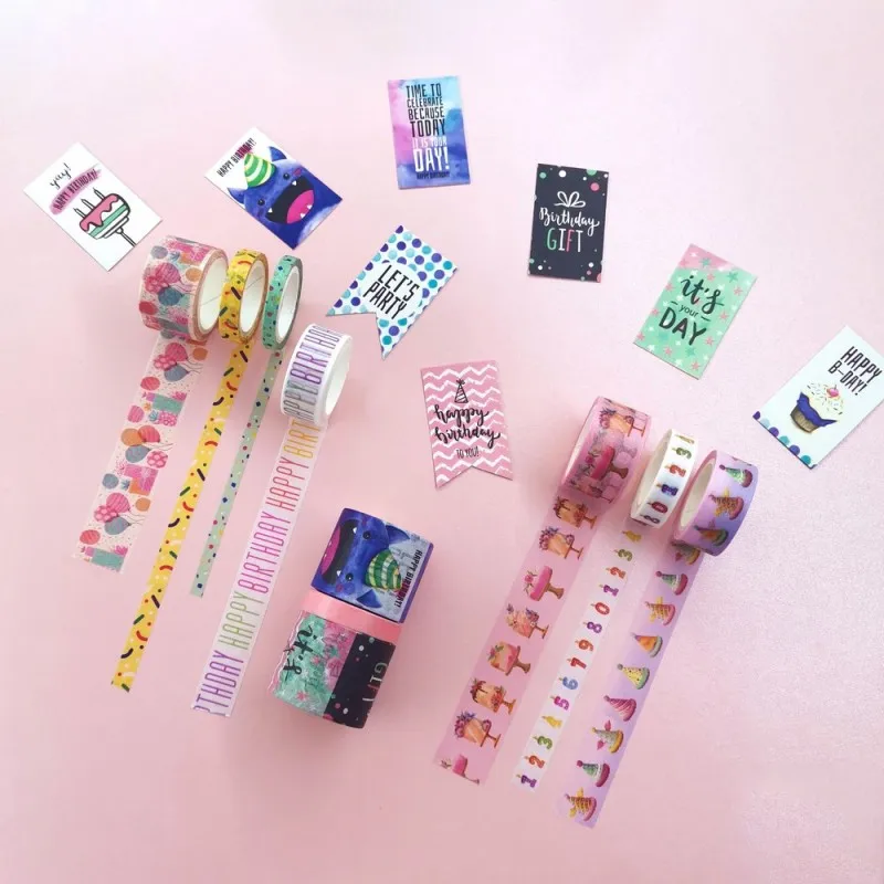 

10Rolls/set Creative Pattern Hand Account Scrapbooking DIY Masking Tape Stickers Decoration