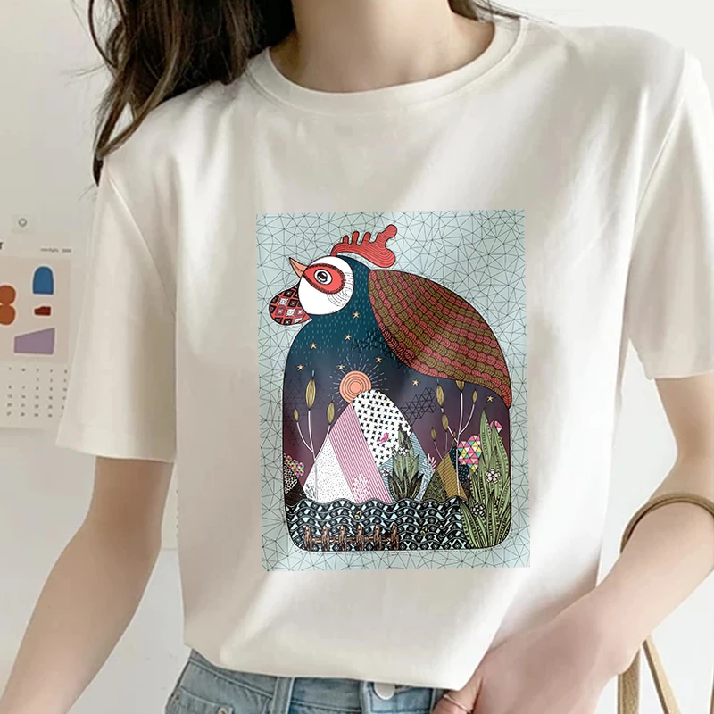 

Good Morning Chicken Dress Shirt Funny Street Style Hippie Clothes Snowy White Boyfriend Summer Top men's fashion t-shirts