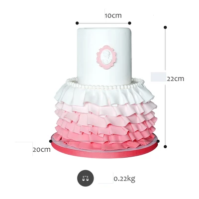 Pink 2 tiers9 Юбка SWEETOGO 4/6 дюймов искусственные модели помадки торт в глине синий/розовый/зеленый для витрина магазина реквизит для фотосъемки - Цвет: Pink 2 tiers9