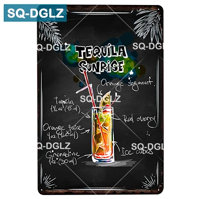 [SQ-DGLZ] коктейльный Бар Металлическая вывеска Оловянная табличка винтажная пивная спиртовая металлическая ремесла домашний Декор Картина художественный плакат - Цвет: 2269
