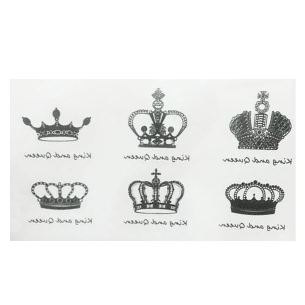 Водостойкая Временная тату-наклейка в виде короны для мужчин и женщин | Красота