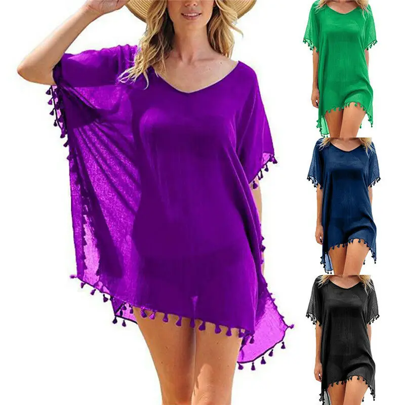 

Hirigin шифоновые мини-платья с кисточками, пляжная одежда, женский купальник, купальники, пляжная одежда