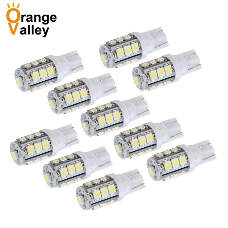 

10pcs T10 High Quality 194 W5W 1210 3528 Car Side Wedge Light White 13 SMD LED DC12V Car Inside Reading Light Interior Lamp