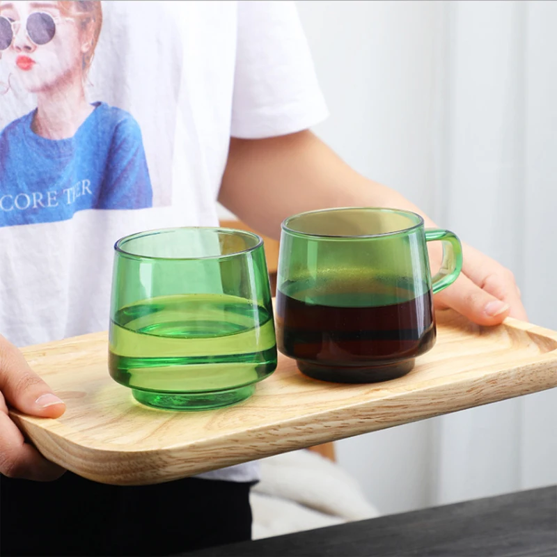 

Handmade High Borosilicate Glass Color Coffee Cup Heat-resistant Belt Household Water Cup Mark Milk Tea Cup Household
