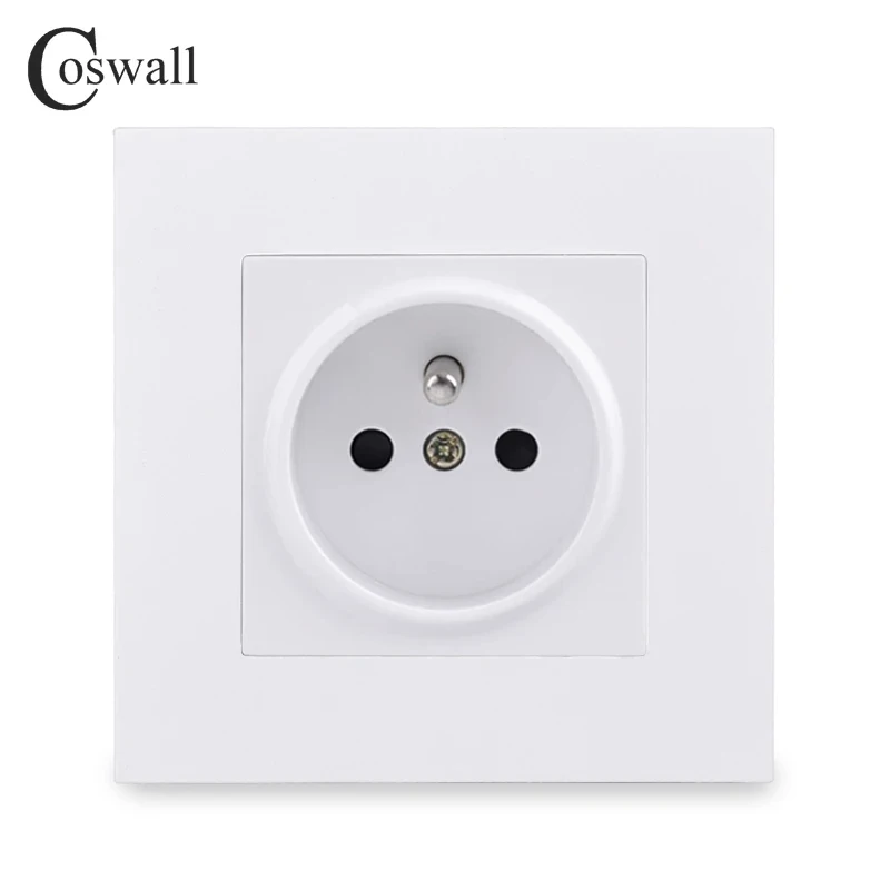 Стандартная настенная розетка COSWALL с французским полировкой заземленная