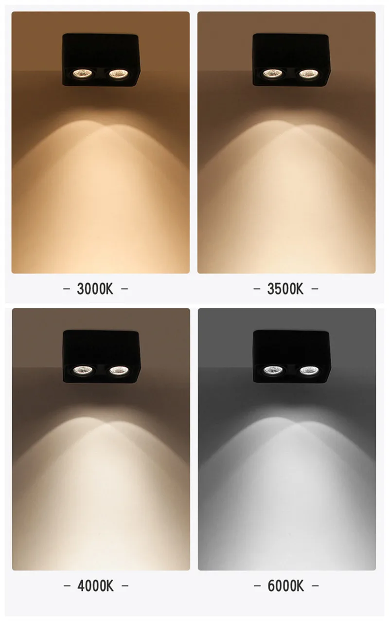 Квадратный светодиодный потолочный светильник с поверхностным креплением 7 Вт 21