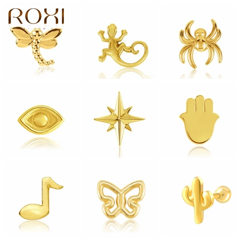 ROXI Глянцевая маленькие серьги-гвоздики для женщин ювелирные изделия глаз броши в