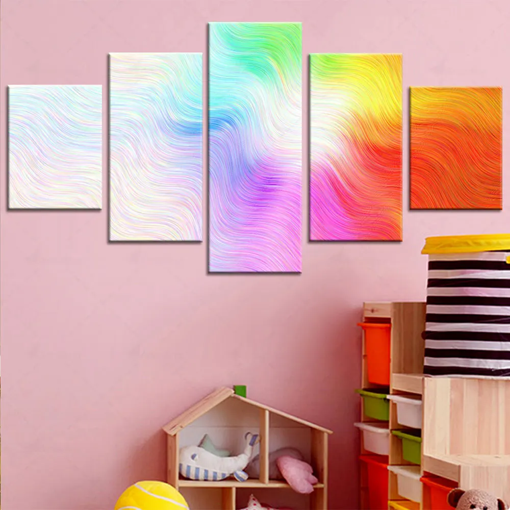 

Artsailing Colorful Makeup Painting Canvas HD 5 Panel Wall Art Pictures For Living Room Posters Aesthetic Free Shipping No Frame