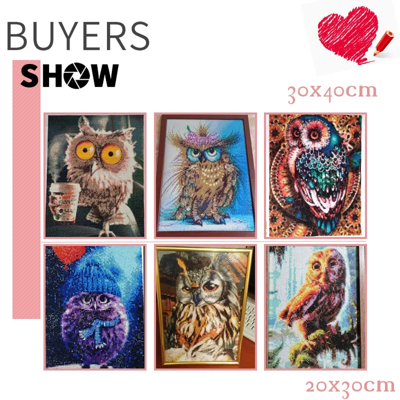 CraftArtGo 5D DIY Алмазная вышивка Сова полный квадратные Стразы мозаика крестиком на