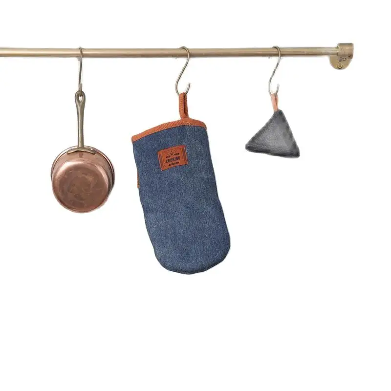 

New Material Jean Anti Scald Gloves Heat Insulation Oven Special Microwave Baking Kitchen High Temperature For Cooking