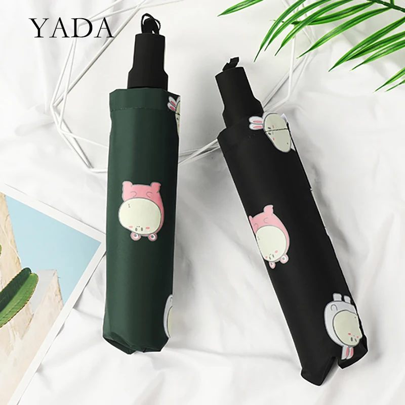 

YADA Cartoon Kid Pattern Rainy Umbrella 3-Folding Anti-UV Rainproof Umbrellas For Women Parasol Sun Protection Umbrella YD200143