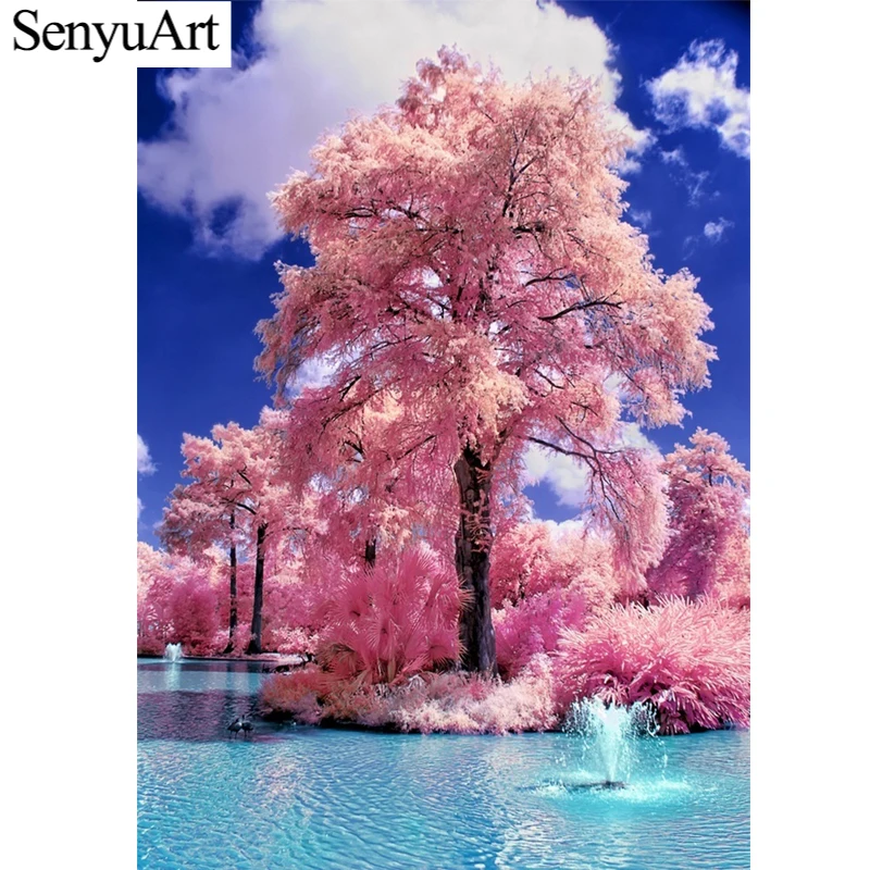 

5D алмазная живопись, Полный Круглый пейзаж, картина, пейзаж, узор, вышивка, искусство, мозаика, Набор для вышивки крестиком, картина, украшени...