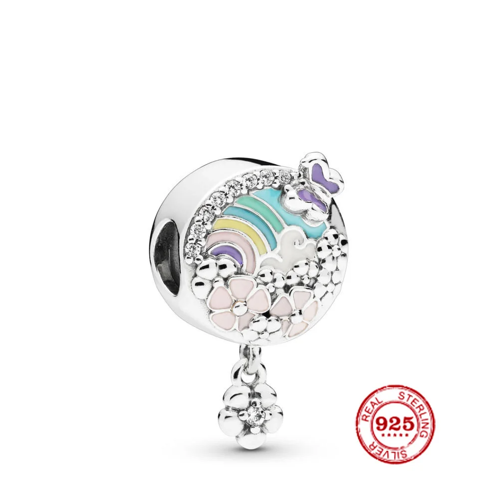 Очаровательные модные 925 пробы серебряные оригинальный 1:1 копия подходит для Diy