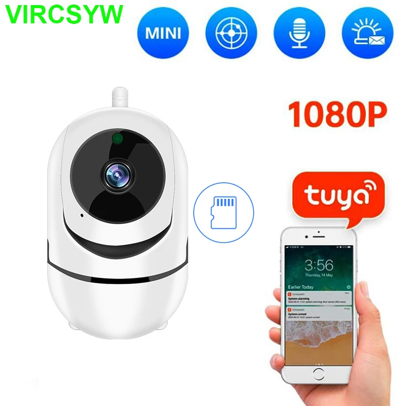 IP-камера для дома 1080P Tuya с автоматическим отслеживанием беспроводная Wi-Fi