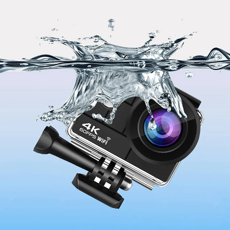 

4K / 60Fps WIFI Action Camera 170 degree Wide Angle Underwater 30M Waterproof Camera Helmet Go Sports Pro Vlog Camera