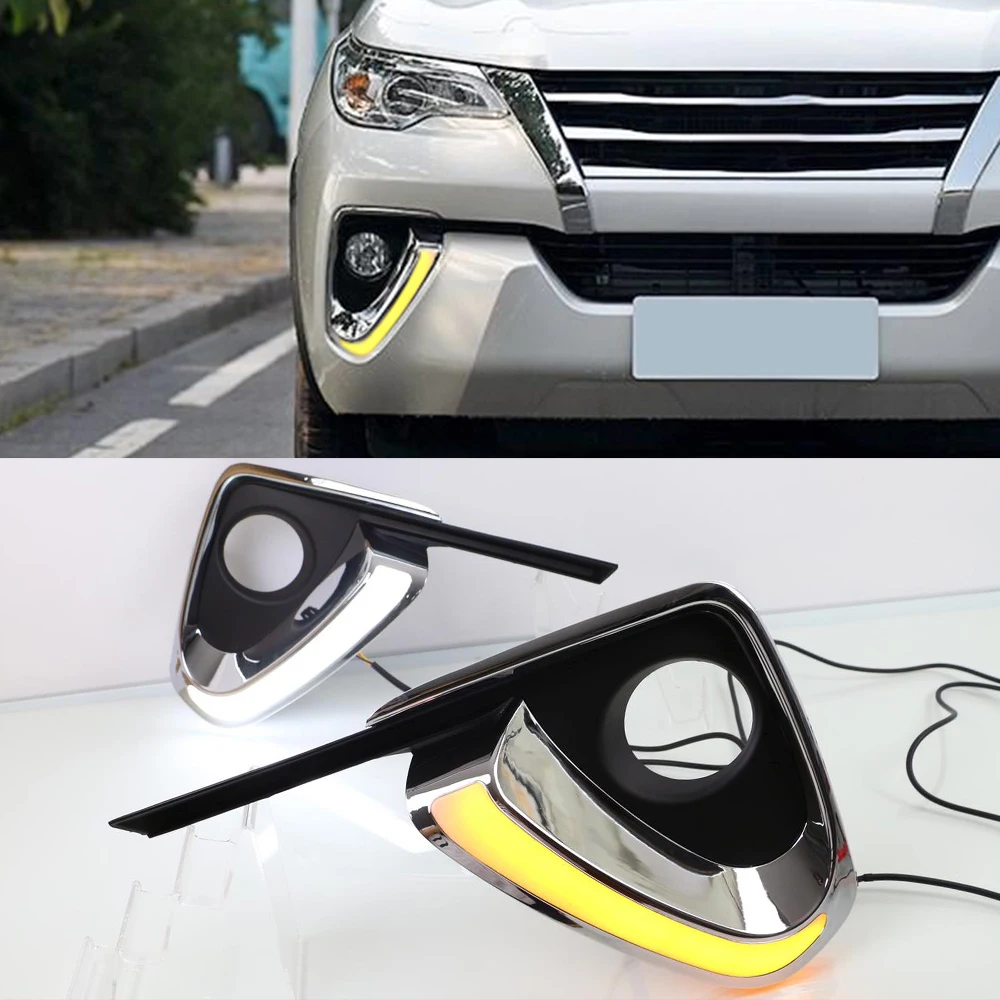 Автомобильные мигающие дневные ходовые огни 2 шт. для Toyota Fortuner 2015 2016 2017 2018