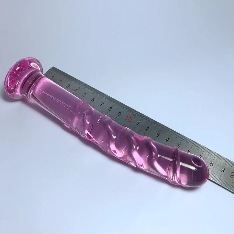 Хрустальный фиолетовый стеклянный фаллоимитатор массажер для влагалища пирекс