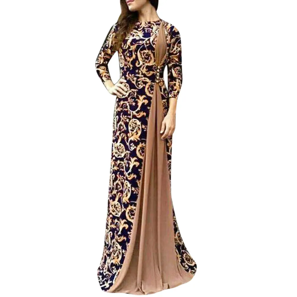 CHAMSGEND мусульманское женское платье с длинным рукавом Дубай макси abaya Jalabiya
