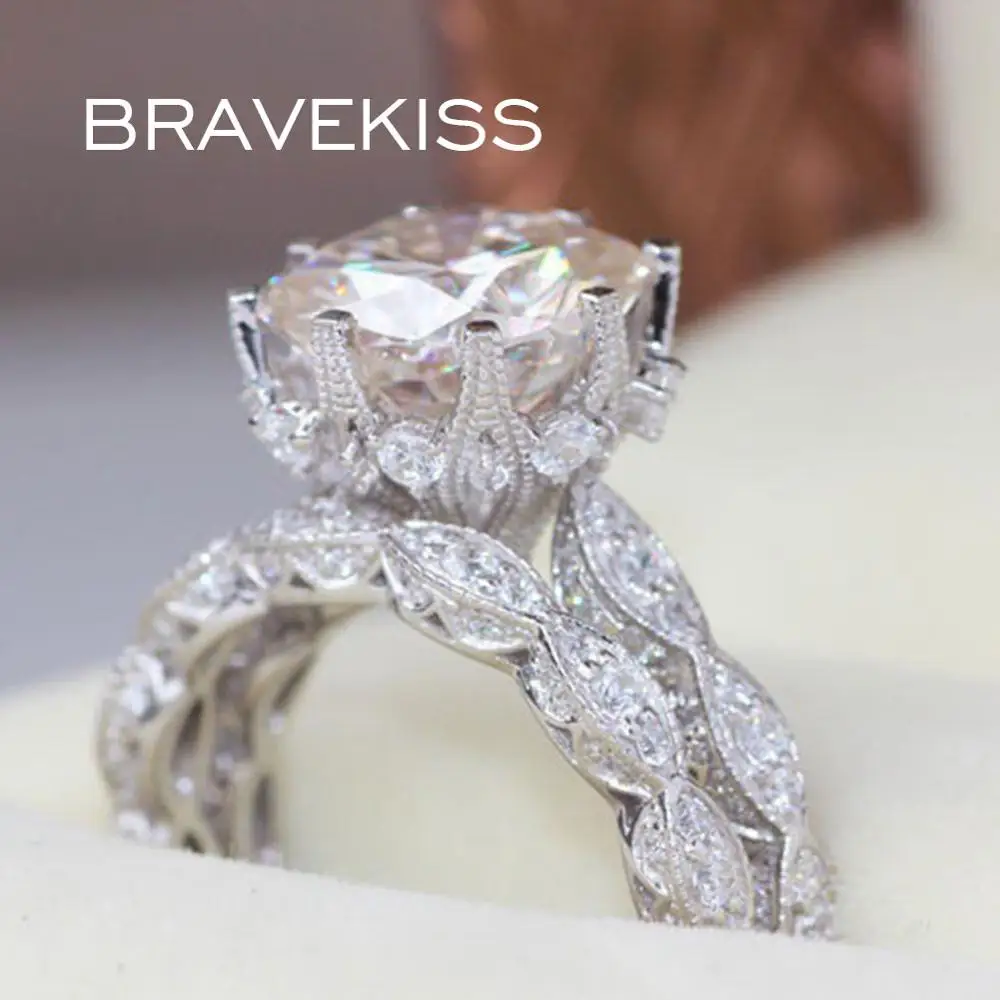 

Винтажные обручальные кольца для влюбленных BRAVEKISS для женщин романтическое кольцо из циркония обручальное роскошное модное ювелирное изде...