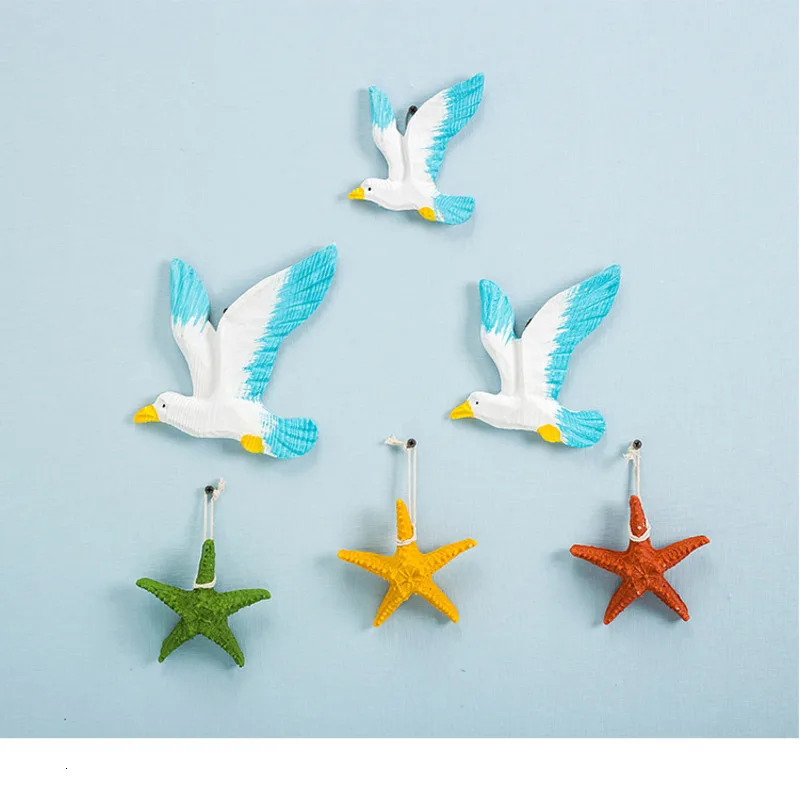 

Mediterranean Wall Sea Birds Sitting Room Wall Hanging Resin Paint Birds Gull Cafe Wall Hanging Decorations Background Ornaments