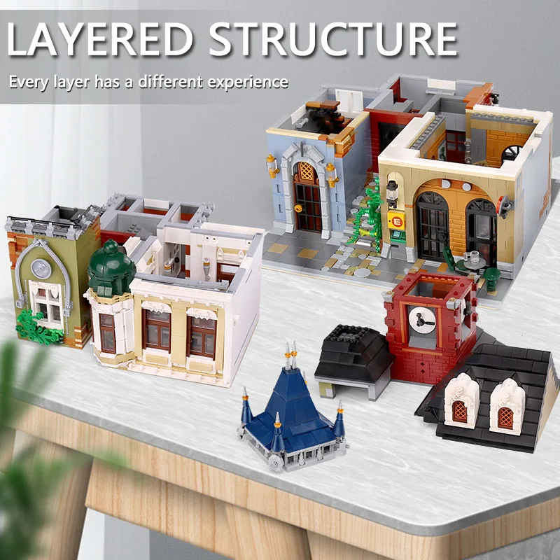 Yeshin MOC 4030 шт. серия городской стритвид кирпичная кладь старый город паб модель