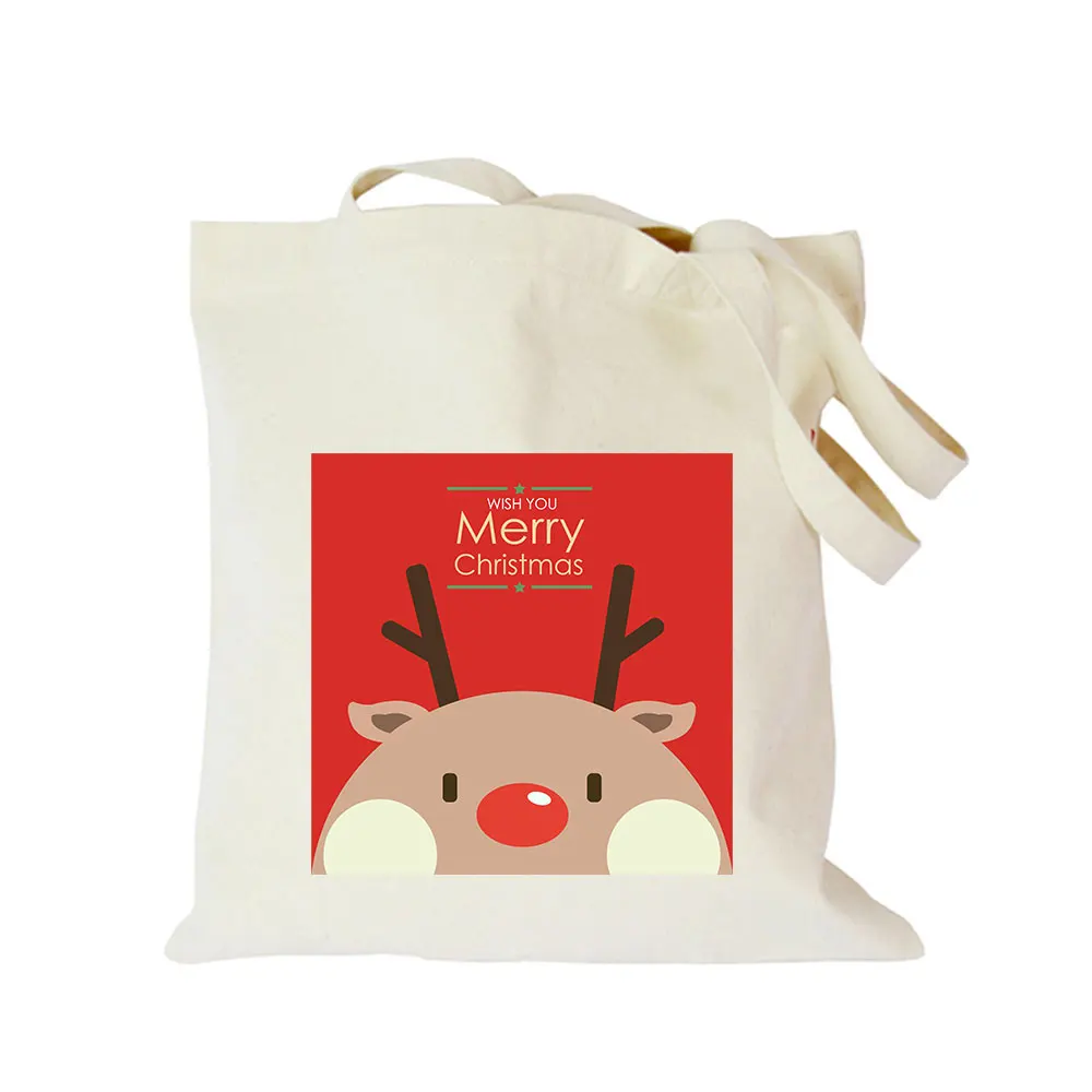 Christmas bag 13 Заказная эко diy тканевая хозяйственная сумка, Рождественское украшение, складная многоразовая Холщовая Сумка-тоут с логотипом, креативный круглый принт, handabg - Цвет: Christmas bag 13