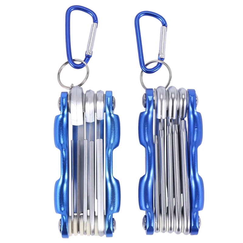 

2Pcs 8-In-1 Folding Hex Set Metric Torx Screwdriver Metric Torx Screwdriver