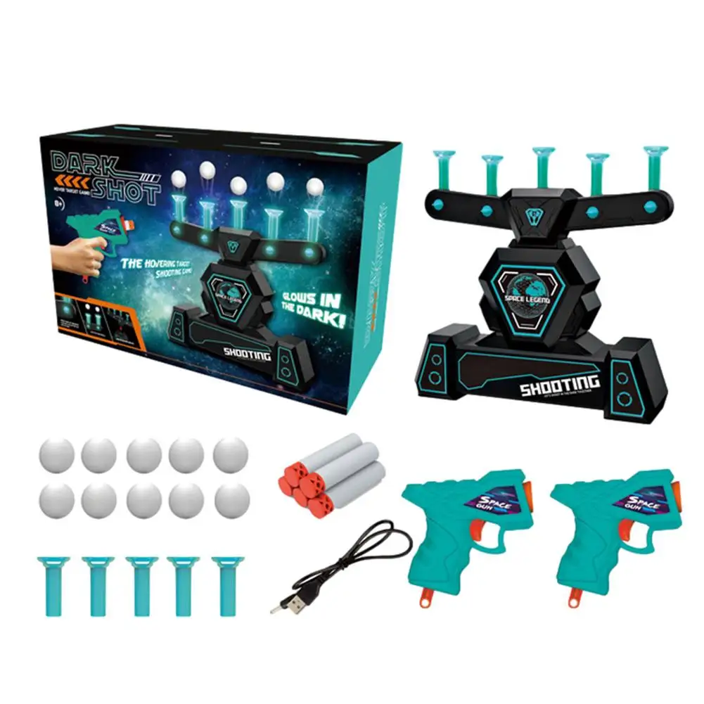 

KidsFloating Ball Target Game Toy Shooting Practice Toy With 2 Foam Blaster 10 Balls 5 Targets Adjustable Airflow Target Gam